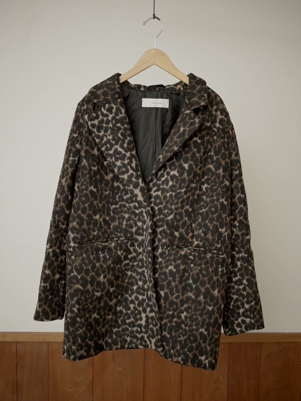 Tahari Leopard Print Coat - Brown/Black